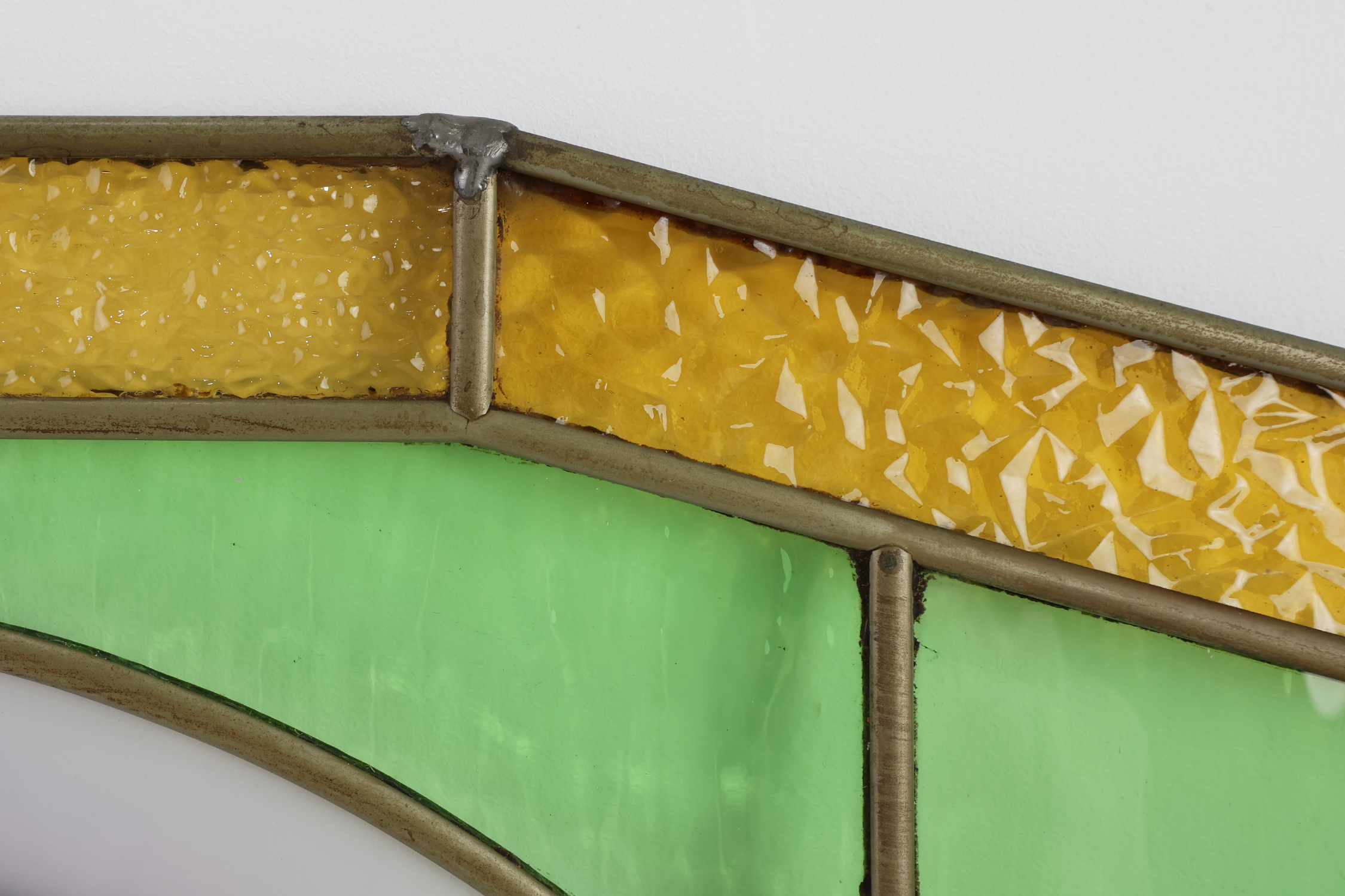 Art Deco Stained Glass Panel Depicting Early Football Scene, Belgium ca. 1910thumbnail